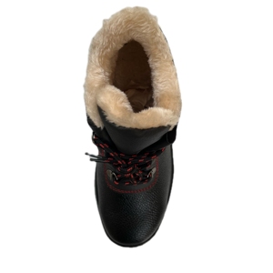 Chaussures de sécurité de travail S3 pour hommes et femmes avec doublure chaude et embout en acier Bottes de travail d'hiver Matériel supérieur en cuir fendu - Product Image 4