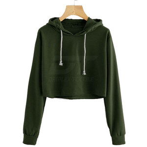 Top corto de mujer de calidad superior superventas sudaderas con capucha venta en línea tamaño personalizado Top corto sudaderas con capucha - Product Image 1