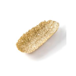 Plateau de service moderne en laiton et décoration de table artisanale écologique à motif végétal, vaisselle, MOQ 100 pièces - Product Image 1