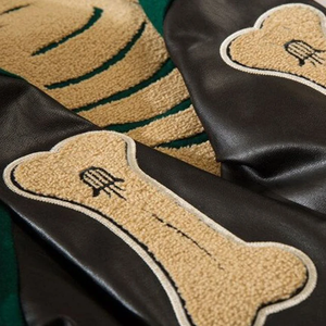 2024 unisexe Hip Hop université veste imperméable bouffant brodé fourrure lettres respirant coton coupe ample pour hommes femmes hiver - Product Image 5