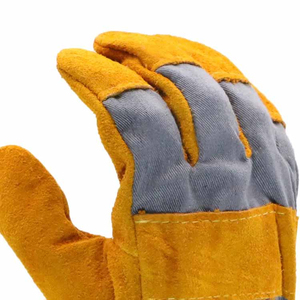 Gants de construction robustes avec double couche de paume Gants de gréement en cuir fendu Double paume pour gants de travail de sécurité à la main - Product Image 5