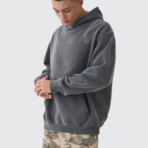 เสื้อฮู้ดสไตล์สตรีทไซส์ใหญ่พิเศษทำจากผ้าฝ้าย100% สำหรับผู้ชาย - Product Image 1