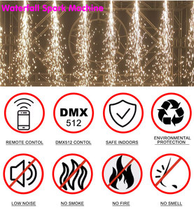 Mega Pro Lites 650W Đảo Ngược Treo Lộn Ngược Xuống Mát Lửa Hoạt động Thác Lạnh Tia Lửa Đài Phun Nước Máy Cho Đám Cưới DJ Sân Khấu - Product Image 5