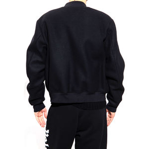 แจ็คเก็ตวาร์ซิตี้ฤดูหนาวคุณภาพสูงสำหรับผู้ชายและผู้หญิง รุ่นใหม่ล่าสุด ปรับแต่งได้ สีดำ คอตั้ง แขนหนังผสมขนสัตว์ สไตล์ไฮสตรีท - Product Image 6