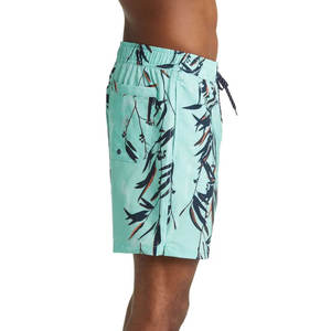 Shorts de Baño Personalizados para Hombre, Color Verde Menta, Estampado de Hojas de Sauce, Protección UV, Secado Rápido, con Cordón, Ecológicos - Product Image 5