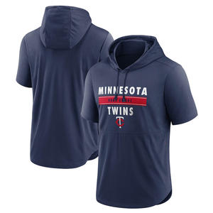 Sudadera con capucha de baloncesto universitario Unisex de manga corta 100% algodón polar High-Street Boxy personalizado con capucha apliques bordados primavera - Product Image 5