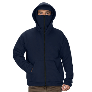 Sweat à capuche brodé lourd personnalisé pour hommes Sweat-shirt en coton uni à épaules tombantes sans ficelle pour l'hiver - Product Image 1