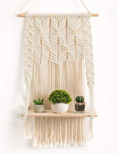 Tapiz de macramé hecho a mano para colgar en la pared, tapiz decorativo bohemio elegante para sala de estar, dormitorio, entrada y estilo Interior del hogar - Product Image 5