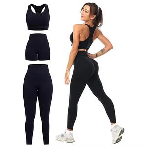 Vente en gros Combinaison de course à pied Usine personnalisable Vêtements de sport sexy de haute qualité Ensembles de yoga en nylon et spandex pour femme - Product Image 3
