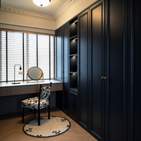 Armoire moderne de luxe sur mesure avec portes battantes cintrées, éclairage LED intégré, placard de chambre écologique, vente directe d'usine, sur mesure