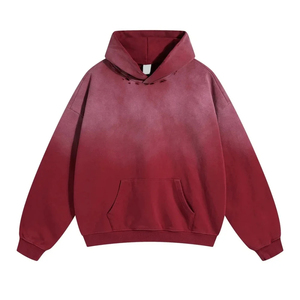 Sudadera con Capucha Extra Grande, Color Rosa, Teñida, 100% Algodón, Felpa Francesa, Diseño con Bolsillo, Unisex, Ropa de Otoño - Product Image 5