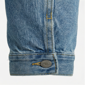 Veste en jean pour homme avec patchs logo personnalisés, en coton délavé vintage, style mode, pour équipe, vêtement d'extérieur durable - Product Image 6