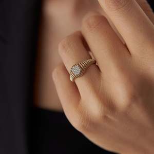 แหวนเพชรทรงกลมสุดสุกใส14K สีโรสโกลด์ยางรูปวงรีแหวนเพชรทรงรีโมคิวเพชรธรรมชาติเครื่องประดับทองแชมเปญ - Product Image 5