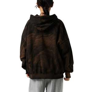 Sweat à capuche en molleton français respirant à fermeture éclair, effet délavé à l'acide, anti-boulochage, grande taille, de haute qualité, très vendu pour femmes - Product Image 6