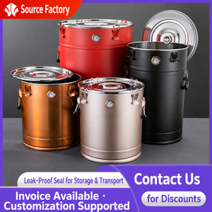 Conteneur hermétique en acier inoxydable avec hygromètre, boîte à thé étanche à l'humidité, pot de stockage de riz - Product Image 3