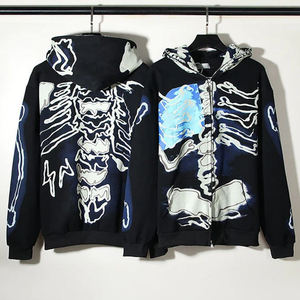 Sweat à capuche personnalisé avec impression en relief, fermeture éclair intégrale, design tendance, sweat à capuche surdimensionné pour un style décontracté ou streetwear, design tendance pour unisexe - Product Image 5