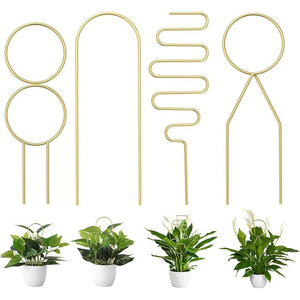 4 Pack Indoor Plant Trellis Climbing Small Garden Metal Trellis Potted Plants Outdoor Different Patterns Vine Ivy <strong>Flower</strong> <strong>Support</strong> - Product Image 5