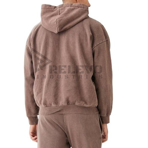 Sudadera con Capucha Extra Grande para Hombre, con Logotipo Personalizado, Lavado Ácido, Decoloración al Sol, Cierre de Cremallera, Estilo Urbano, Gruesa, 100% Algodón, Hombros Caídos - Product Image 2