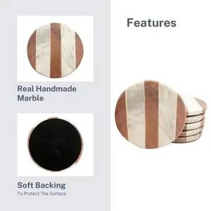 Posavasos de piedra rústica hechos a mano, almohadillas decorativas para mesa con atractivo natural - Product Image 3