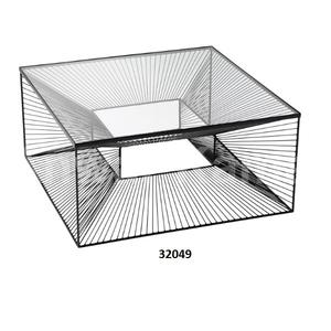 Mesa auxiliar cuadrada de Coral de aluminio plateado Mesa auxiliar de café elegante para el hogar Sala de estar y oficina - Product Image 5