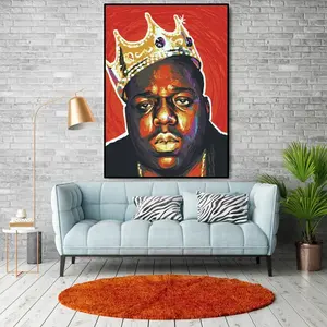 Affiche Art Déco Notorious Big, design moderne, impression décorative sur toile noire pour accrocher - Product Image 5