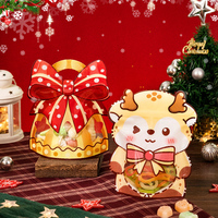 Sacs d'emballage alimentaire de cadeau de dessin animé de Noël de forme unique pour bonbons, biscuits, sucre, fraise avec pochette debout Ziplock