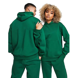 Sweat à capuche slim en coton unisexe de haute qualité, survêtement surdimensionné avec logo personnalisé, techniques d'hiver unies avec broderie en chenille et strass - Product Image 3