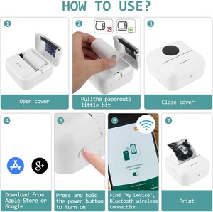 Mini-Drucker tragbarer Taschen-Thermodrucker Papier kabelloser intelligenter Drucker für Foto-Bild Büroreceipt-Etikett - Product Image 3