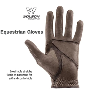 Wolson ถุงมือขี่ม้าแบบเต็มนิ้วสำหรับทุกเพศ, ถุงมือหนังระบายอากาศหน้าจอสัมผัสใช้ได้กับกีฬากลางแจ้ง - Product Image 3