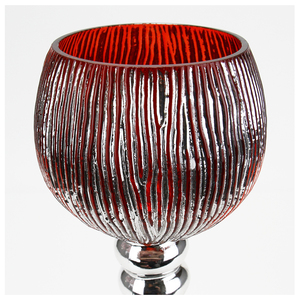 New Arrival Hand Blown Colored Glass Mercury <b>Red</b> Etched Glass <b>Candle</b> Holder for Party - Product Image 5
