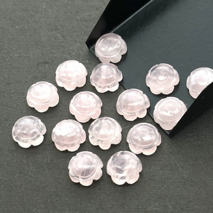 Cuarzo Rosa natural, tallado a mano, girasol, piedras preciosas sueltas, joyería, tallas, figuritas de flores de cuarzo, abalorios de cristal curativo - Product Image 3