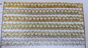 Cintas y cordones bordados a máquina hechos a medida con perlas y en 5 colores para vestidos de novia - Product Image 5