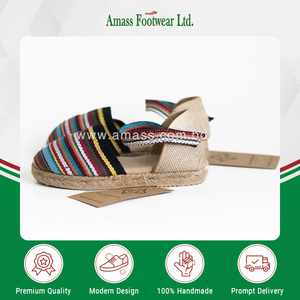 Alpargatas con lazo al tobillo estampadas transpirables con suela de yute para mujer de alta demanda, sandalias coloridas sin cordones para el verano, calidad asegurada - Product Image 3