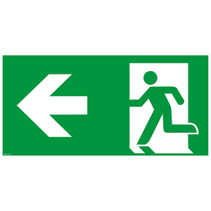 Segnale di Uscita Luminoso di Emergenza Direzione Sinistra 300 X 150mm RT-SCHILD-300-7-NL - Product Image 1