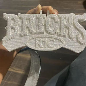 Pendentif en diamant Moissanite glacé avec nom personnalisé pendentif pour homme Hip Hop à coupe ronde avec bling en argent sterling 925 - Product Image 3