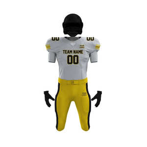 Uniforme de Fútbol Americano Talla Grande Transpirable Antibacteriano Absorbente de Humedad Diseño Sólido Conjunto de Manga Corta Logotipo Personalizado UPF 50 - Product Image 3