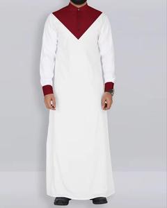 Thobe pour hommes musulmans, vente chaude, polyester décontracté, respirant, coupe ample, longueur au sol, manches longues, shalwar kameez d'été, col en V, plage - Product Image 2