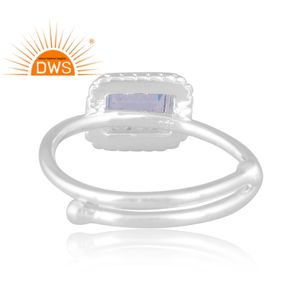 แหวนพลอยบุษราคัมสีเงินแท้ปรับได้ออกแบบล่าสุดสำหรับผู้หญิงของขวัญสำหรับผู้หญิง - Product Image 4