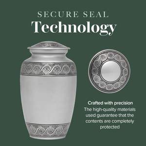 Handcrafted Large Silver Cremation <b>Urn</b> for Adults Velvet Bag Memorial <b>Urn</b> with Funeral Services Elegant <b>Pet</b> <b>Caskets</b> <b>Urns</b> - Product Image 4