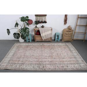 Tapis turc, grand tapis vintage 5,4x8,2 pieds, tapis blanc à pois bleus - Product Image 3