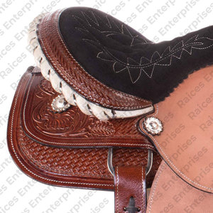 Selle de cheval en cuir véritable de haute qualité professionnelle fabriquée en usine en cuir PU Style occidental selle de cheval légère pour la course - Product Image 5