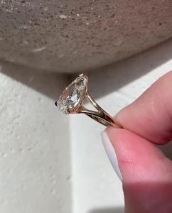 Anillo de Compromiso con Diamante Cultivado en Laboratorio, Corte Pera, Certificado IGI, 2 Ct, Anillo de Boda con Diamante CVD, Chapado en Rodio, 2 Ct IGI C - Product Image 3