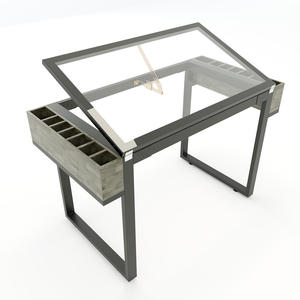 Escritorio de Dibujo Contemporáneo DD68005 con Estructura Metálica y Superficie de Vidrio - Product Image 1