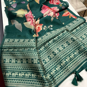 Boutique India diseñador Tussar tela Sari alta calidad invierno elegante blusa nupcial étnico boda fiesta desgaste mujeres - Product Image 1