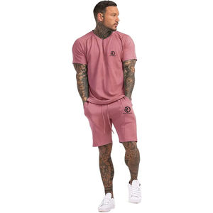 Bon marché Prix d'usine Ensemble court d'été pour hommes Costume complet Vente en gros Hommes Type d'uniforme Ensemble de costume court Unisexe Slim Fit 2pcs Costumes - Product Image 4