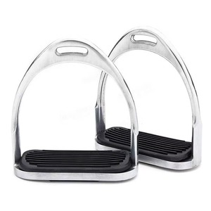 Estribos de equitación de agarre seguro de banda de rodadura ancha en acero pulido para pantalones de control y equitación de resistencia - Product Image 5