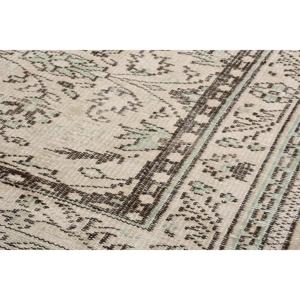 Tapis vintage 5,1x8,2 pieds, grand tapis turc, tapis en laine blanc patchwork - Product Image 4