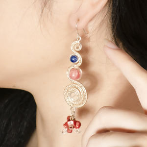 Pendientes de plumas de pavo real de alta gama de beGems para mujer, joyería elegante hecha a mano - Product Image 4