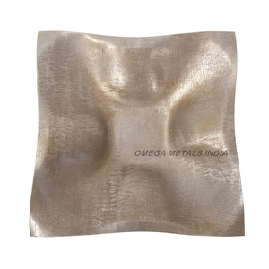 Cuenco decorativo de Metal plateado de alta tendencia, forma curva única, elegante acabado pulido, centro de mesa elegante para decoración de comedor del hogar - Product Image 2