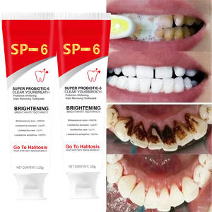 ยาสีฟันไวท์เทนนิ่ง SP-6 สำหรับผู้ใหญ่ ผสมโปรไบโอติก ขจัดคราบพลัค กลิ่นปาก คราบเหลือง ทำความสะอาด ลมหายใจหอมสดชื่น 120 กรัม - Product Image 1